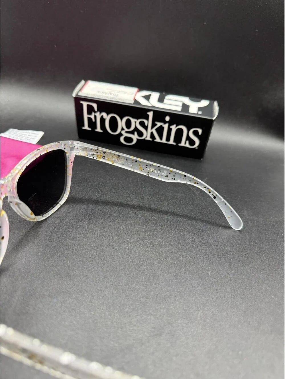 Oakley Frogskin Splatter Clear/Prizm Black Lenses OO9013-G655